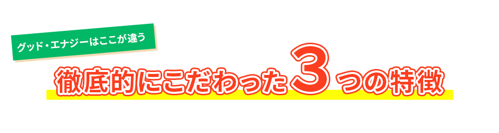 グッド・エナジーはここが違う徹底的にこだわった３つの特徴