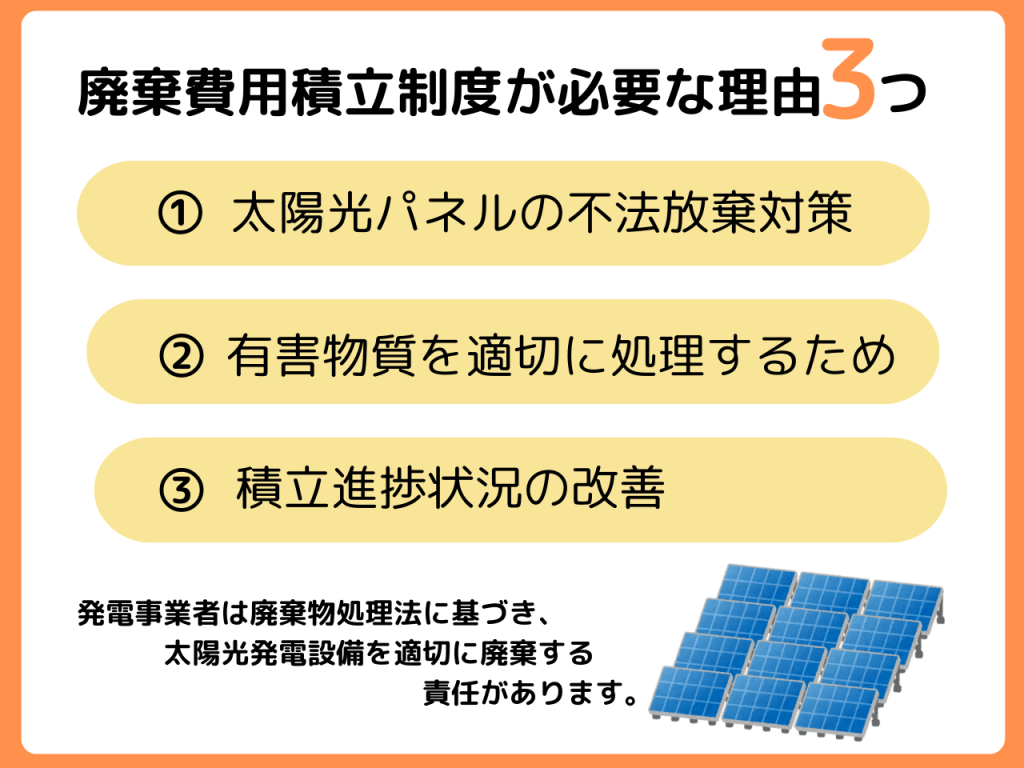 廃棄費用積立制度が必要な理由3つ