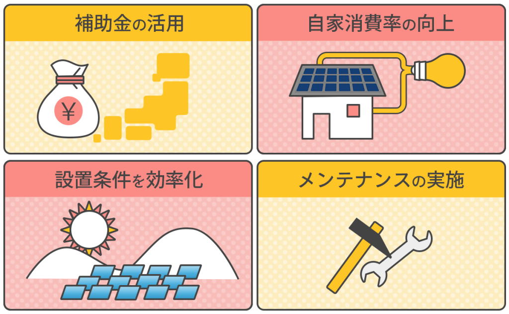 太陽光発電投資の回収を早める4つのポイント